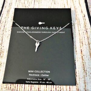 The Giving Keys Believe Mini Silver Key Necklace 16-18 Inches